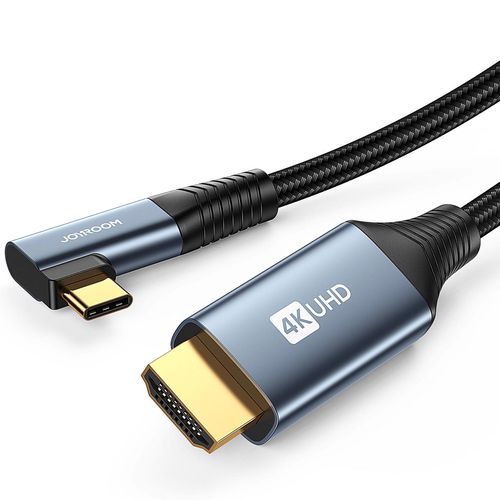 Joyroom SY-20C1 USB-C (angled) / HDMI (straight) Cable 4K 60Hz 2m - Gray, Joyroom 6941237165299 6941237165299