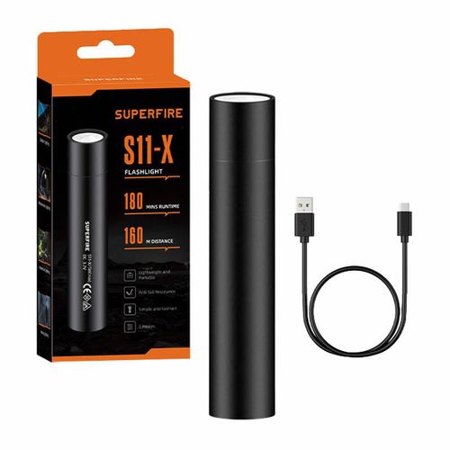 Mini flashlight Supfire S11-X, 700lm, USB, Superfire S11-X(black)