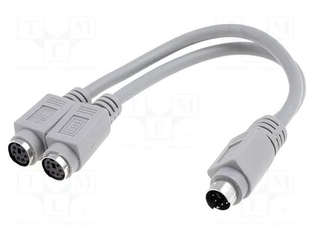 Cable; PS/2 socket x2,PS/2 plug; Len: 0.15m; Øcable: 5mm BQ CABLE C-PS2G2W