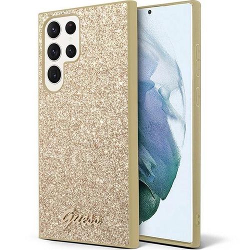 Guess Glitter Script case for Samsung Galaxy S24 Ultra - gold, Guess 3666339241384 3666339241384