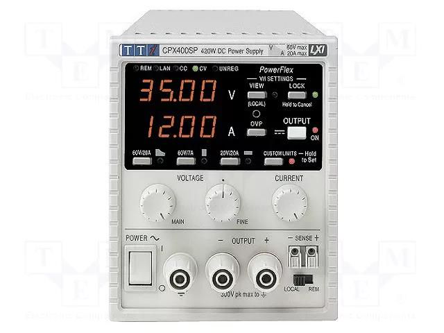 Power supply: laboratory; switching,single-channel; 0÷60VDC AIM-TTI CPX400SA