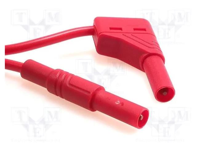Test lead; 16A; banana plug 4mm,angular banana plug 4mm; Len: 1m HIRSCHMANN T&M MLSWG100/1RT