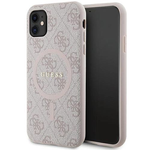Guess GUHMN61G4GFRP iPhone 11 6.1" / Xr pink/pink hardcase 4G Collection Leather Metal Logo MagSafe, Guess 3666339226640 3666339226640