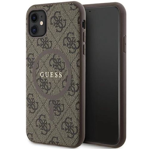 Guess GUHMN61G4GFRW iPhone 11 6.1" / Xr brown/brown hardcase 4G Collection Leather Metal Logo MagSafe, Guess 3666339226367 3666339226367
