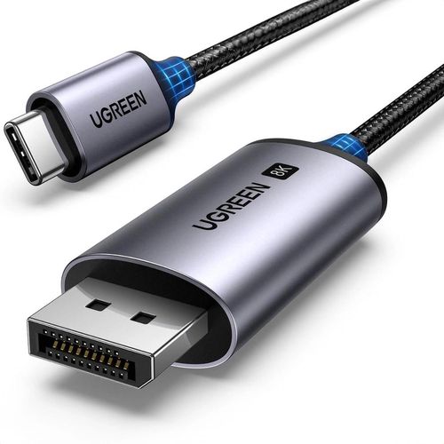 Ugreen CM556 cable with USB-C and DisplayPort 8K connectors, 1 m long - gray, Ugreen 6941876221578 6941876221578