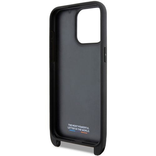 BMW M Edition Carbon Tricolor Lines &amp; Strap case for iPhone 15 Pro - black, BMW 3666339235673 3666339235673