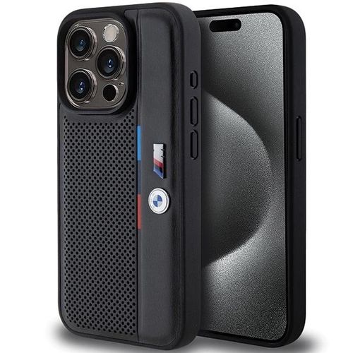 BMW Perforated Tricolor Line case for iPhone 15 Pro Max - black, BMW 3666339234720 3666339234720