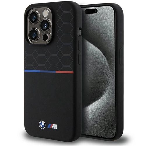 BMW M Silicone Pattern MagSafe case for iPhone 15 Pro - black, BMW 3666339145965 3666339145965