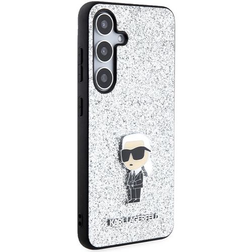 Karl Lagerfeld Fixed Glitter Ikonik Logo Metal Pin case for Samsung Galaxy S24+ - silver, Karl Lagerfeld 3666339242121