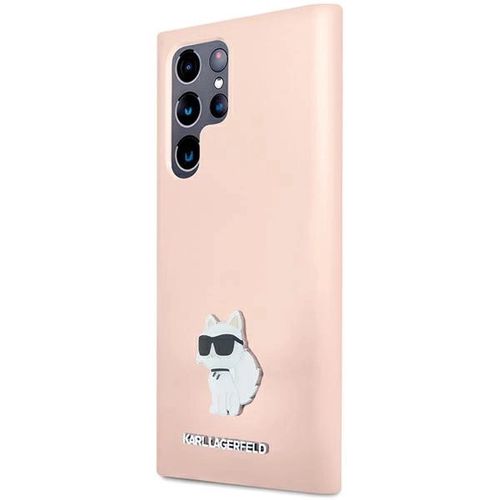 Karl Lagerfeld Silicone Choupette Metal Pin case for Samsung Galaxy S23 Ultra - pink, Karl Lagerfeld 3666339242251 3666339242251