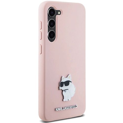 Karl Lagerfeld Silicone Choupette Metal Pin case for Samsung Galaxy S23+ - pink, Karl Lagerfeld 3666339242244 3666339242244