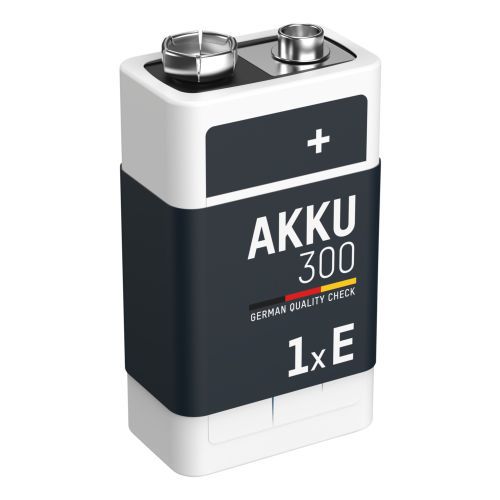Akumuliatorius 6HR61 (E-Block, R22, 6R61, 6F22) 8.4V 300mAh Ni-Mh ANSMANN 1604/300/ANS 4013674354535