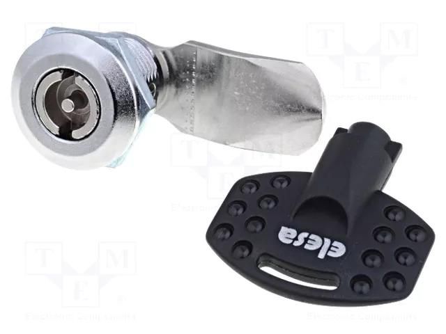 Lock; zinc alloy; 18mm; nickel; Actuator material: steel ELESA+GANTER CQ/A-M22X1.5-45-18