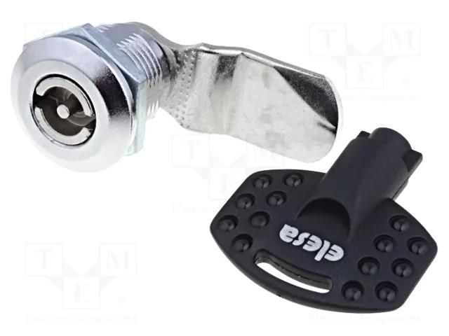 Lock; zinc alloy; 24mm; nickel; Actuator material: steel ELESA+GANTER CQ/A-M22X1.5-45-24