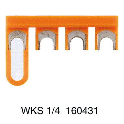 Cross-connector (terminal), Plugged, Number of poles: 4, Pitch in mm: 14.10, Insulated: Yes, orange Weidmuller 1604310000 04008190886851