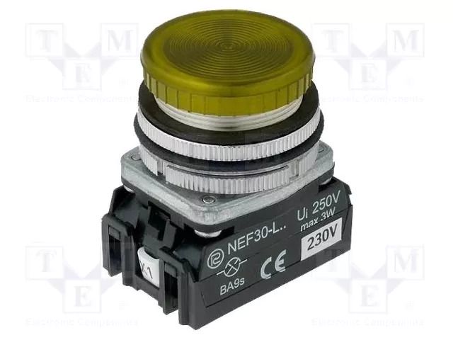 Control lamp; 30mm; NEF30; Illumin: LED,filament lamp; Ø30.5mm PROMET NEF30-LPG220