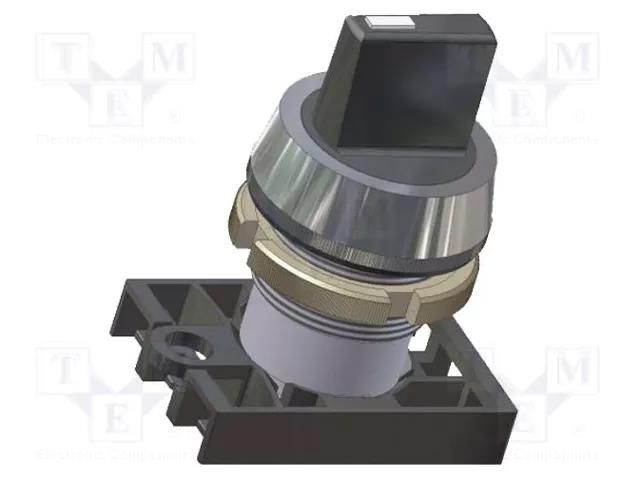 Switch: rotary; 22mm; Stabl.pos: 1; yellow; IP55; prominent; NEK22 PROMET NEK22M-PEG