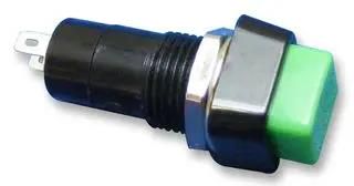 SWITCH, SPST, MOM, GREEN R13-23A-05-BG