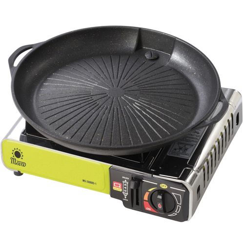 Grill grate and grill pan for a gas camping stove and grill, Meva UGP22003