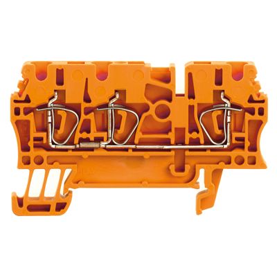 Feed-through terminal block, Tension-clamp connection, 2.5 mm², 800 V, 24 A, Number of connections: 3 Weidmuller 1636790000 04008190273620
