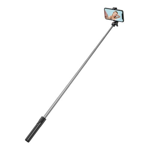 Selfie stick WHS1Y telescopic tripod 1m with phone holder - black, Wozinsky 5907769360589 5907769360589