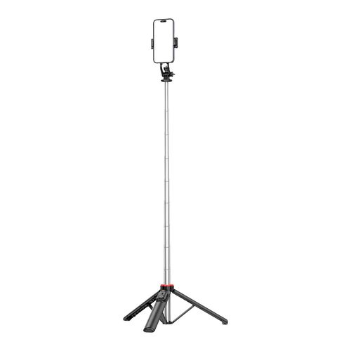 Selfie stick WC1Y3S telescopic tripod 1.3m with phone holder - black, Wozinsky 5907769360602 5907769360602