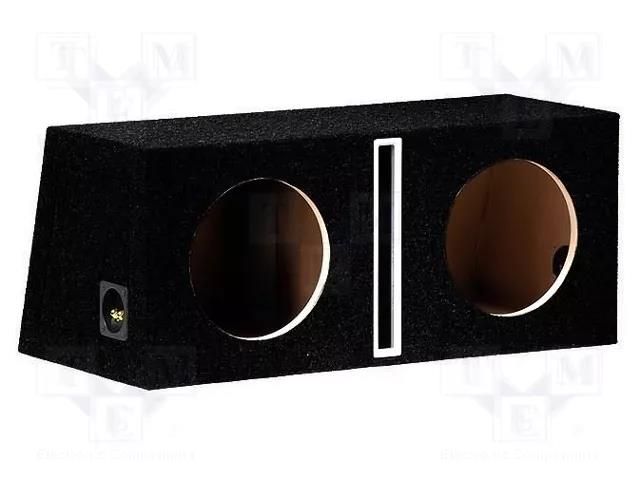 Car loudspeaker enclosure; MDF; black; 250mm; Øhole: 232mm; 35+35l BASSER OB.MDF.BR07.BK