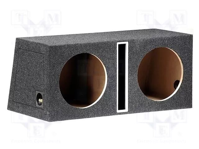 Car loudspeaker enclosure; MDF; black melange; 300mm; 50+50l BASSER OB.MDF.BR08