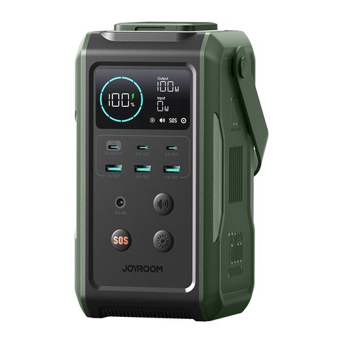 Powerbank Joyroom JR-PBF10 75000mAh 100W 3x USB-C 3x USB-A with foldable flashlight and handle - green, Joyroom JR-PBF10 JR-PBF10