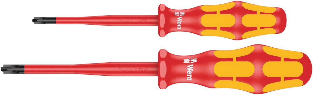 165 iS PZ/S # 1 + 2 Screwdriver set Kraftform Plus series 100. With reduced blade diameter, 1 x # 1x80; 1 x # 2x100, Wera 05006470001