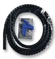 SLEEVING, SPIRAL, 16MM, BLACK, 25M 161-64201