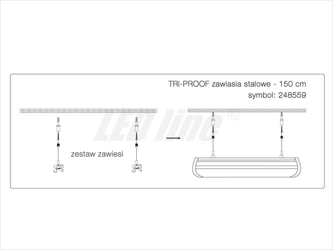 Wire suspension kit 150cm for LED line® TRI-PROOF 248559 5901583248559