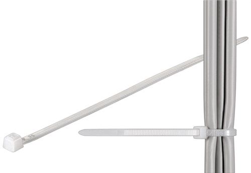 Cable Tie, Weather Resistant Nylon, transparent-white - 3.5 mm wide and 365 mm long, transparent 17063