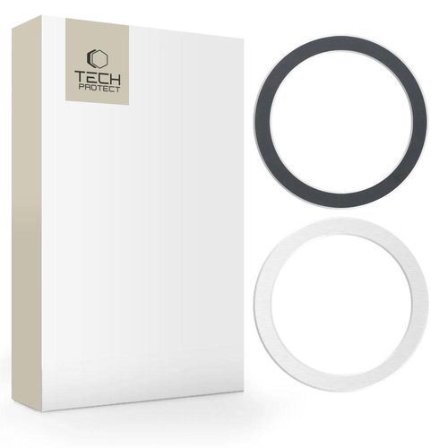 Tech-Protect MagMat MagSafe magnetic ring universal - black / silver (2 pcs.), Tech-Protect 5906302303526 5906302303526