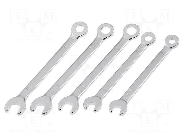 Wrench-set; combination spanner; steel; 5pcs. DONAU ELEKTRONIK D-920
