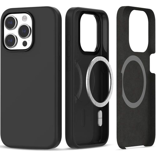 Tech-Protect Silicone MagSafe iPhone 15 Pro Case - Matte Black, Tech-Protect 5906203693955 5906203693955