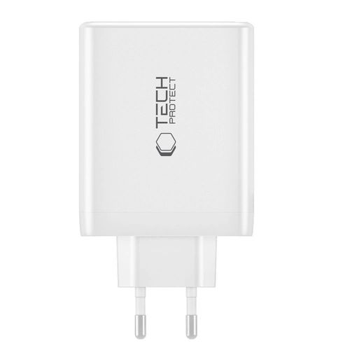 Tech-Protect NC100W-GAN charger GaN 3x USB-C PD 100W / USB-A QC 3.0 - white, Tech-Protect 5906302300631 5906302300631