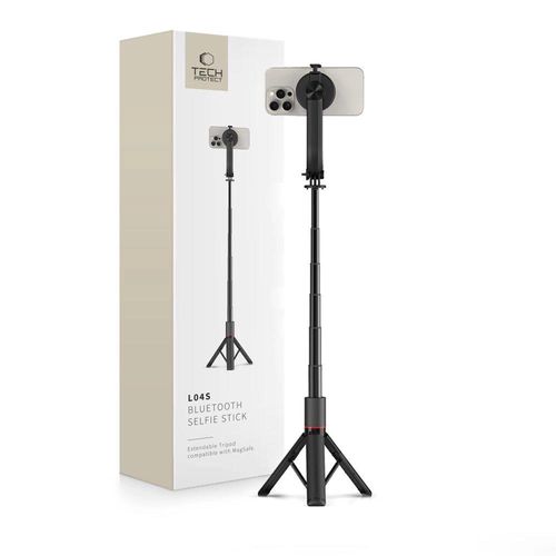 Tech-Protect L04S Bluetooth Selfie Stick with Tripod up to 95cm and 360 Head - Black, Tech-Protect 5906203694761 5906203694761