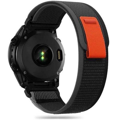 Tech-Protect Nylon Strap for Garmin Fenix 5 / 6 / 6 Pro / 7 - Black/Orange, Tech-Protect 5906203695492 5906203695492