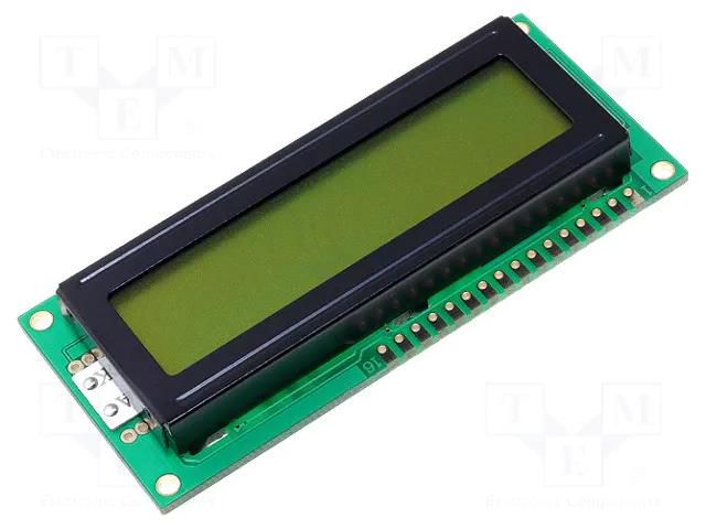 Display: LCD; alphanumeric; STN Positive; 16x2; 80x36x8mm; LED DISPLAY ELEKTRONIK DEM16216SYH-LY