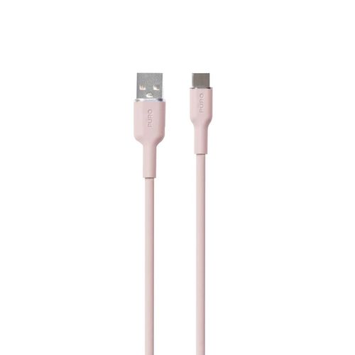 Puro Soft USB-A - USB-C Cable 1.5m - Pink, Puro Elektrik PUUSBCICONROSE PUUSBCICONROSE