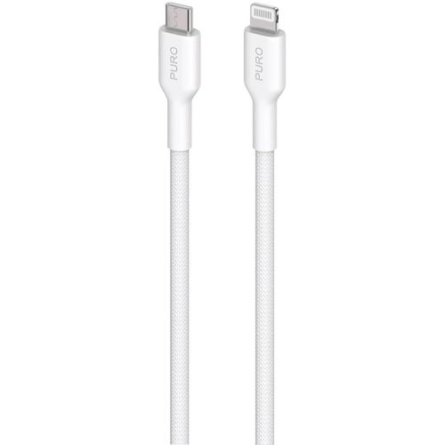 Puro Fabrik USB-C - Lightning Cable with MFI 1.2m - White, Puro Elektrik PUCAPLTUSBCFABK4WHI PUCAPLTUSBCFABK4WHI