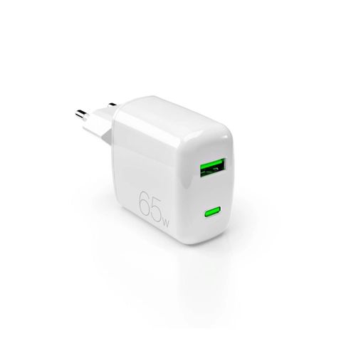 Puro 65W GaN USB-A USB-C Wall Charger - White, Puro Elektrik PUFCMTCUSBAC65WGWHI PUFCMTCUSBAC65WGWHI