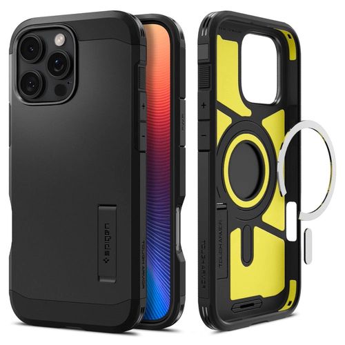 Spigen Tough Armor MagSafe Case with Stand for iPhone 16 Pro - Black, Spigen 8809971230582