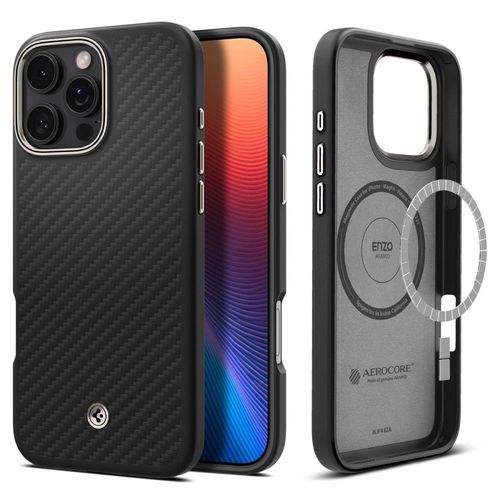 Spigen Enzo Aramid Mag Case with MagSafe for iPhone 16 Pro - Matte Black, Spigen 8809971233644 8809971233644