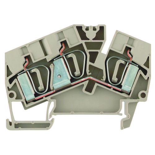 Feed-through terminal block, Tension-clamp connection, 6 mm², 800 V, 41 A, Number of connections: 3 Weidmuller 1771410000