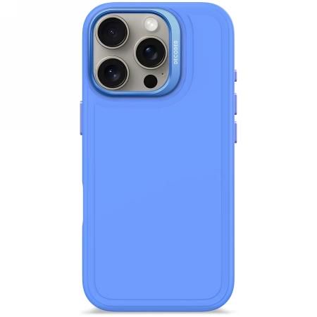 Decoded AntiMicrobial Silicone Stacks Backcover Case with MagSafe for iPhone 16 Pro - Blue, Decoded D25IPO16PBCST9SC D25IPO16PBCST9SC