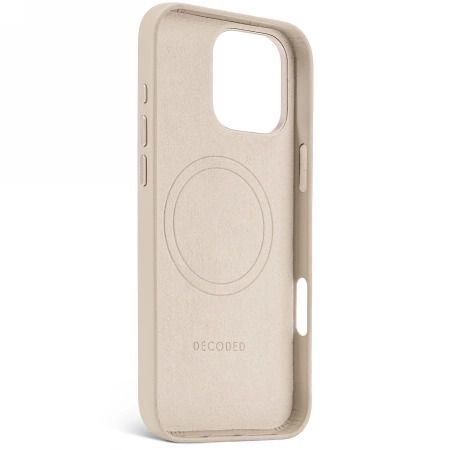 Decoded Leather Backcover case with MagSafe for iPhone 16 Pro Max - beige, Decoded D25IPO16PMBC1CY D25IPO16PMBC1CY