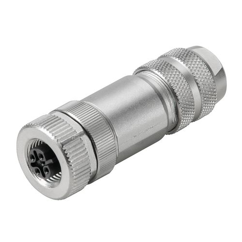 Round plug (field customisable), Female socket, straight, Screw connection, M12, 0.14 mm², 0.75 mm², 6 - 8 mm, Number of poles: 4, Shield connection: Weidmuller 8426220000 04032248036516