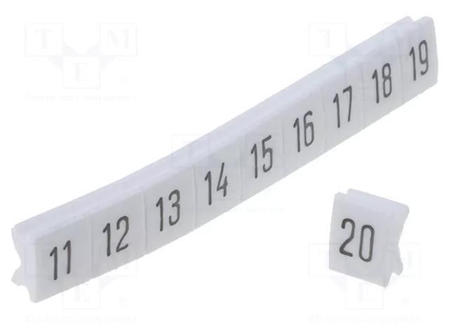 Marker; for rail connectors; push-in; white; 250pcs; 5mm KURANT DK-Z5/C-1